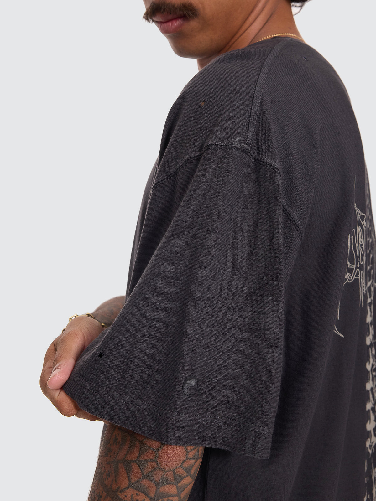 Spinal Cotton Linen Tee - Pigment Black