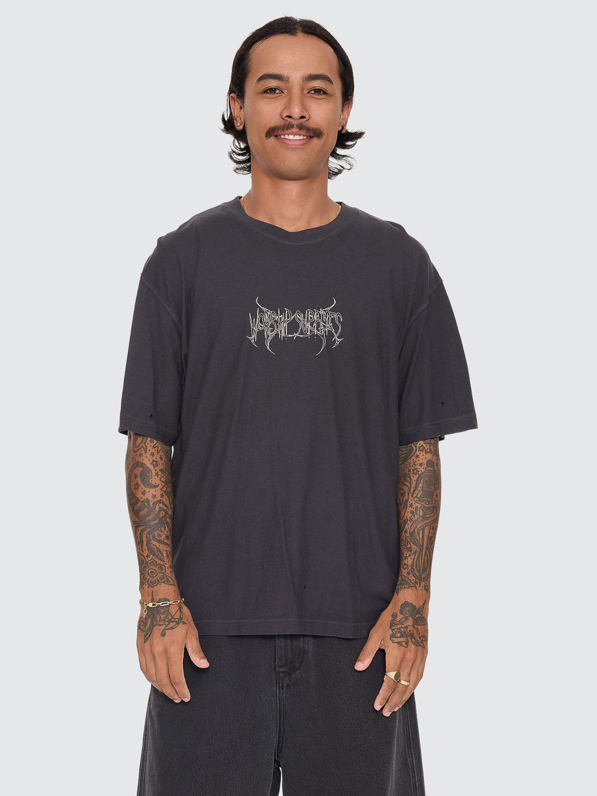Spinal Cotton Linen Tee - Pigment Black