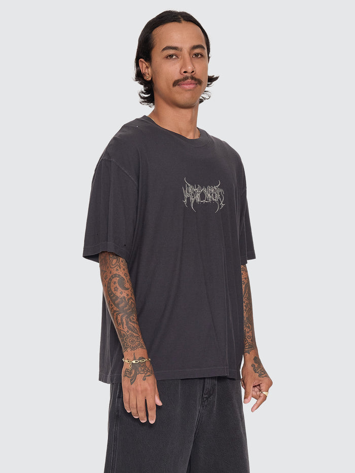 Spinal Cotton Linen Tee - Pigment Black