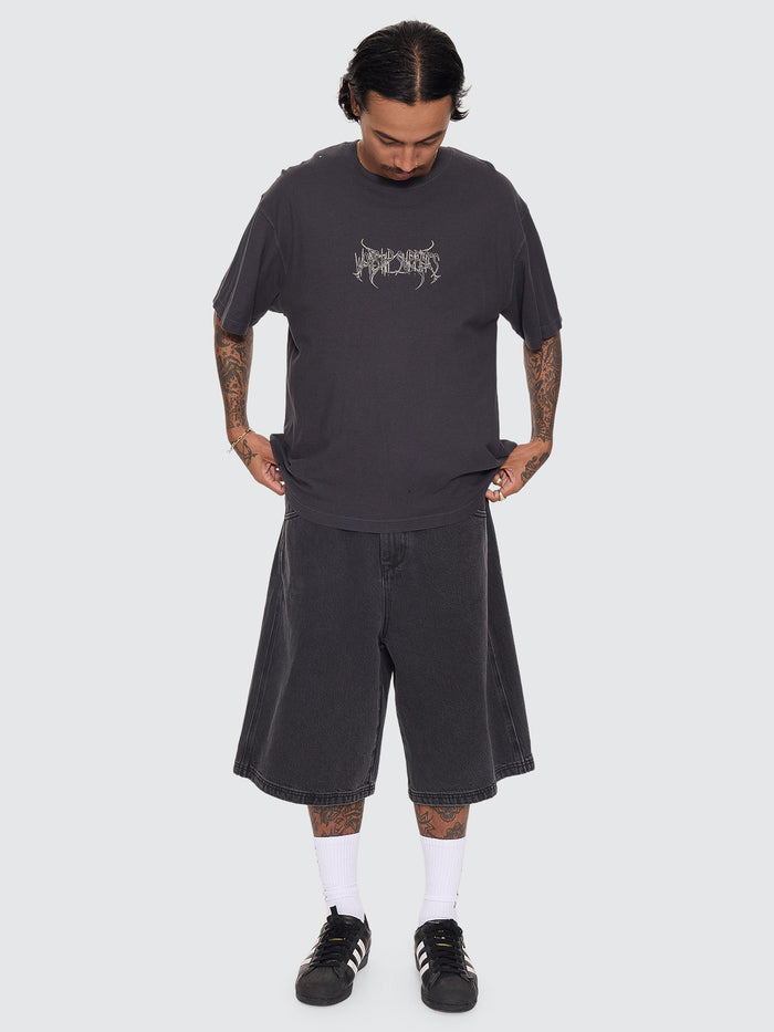 Spinal Cotton Linen Tee - Pigment Black