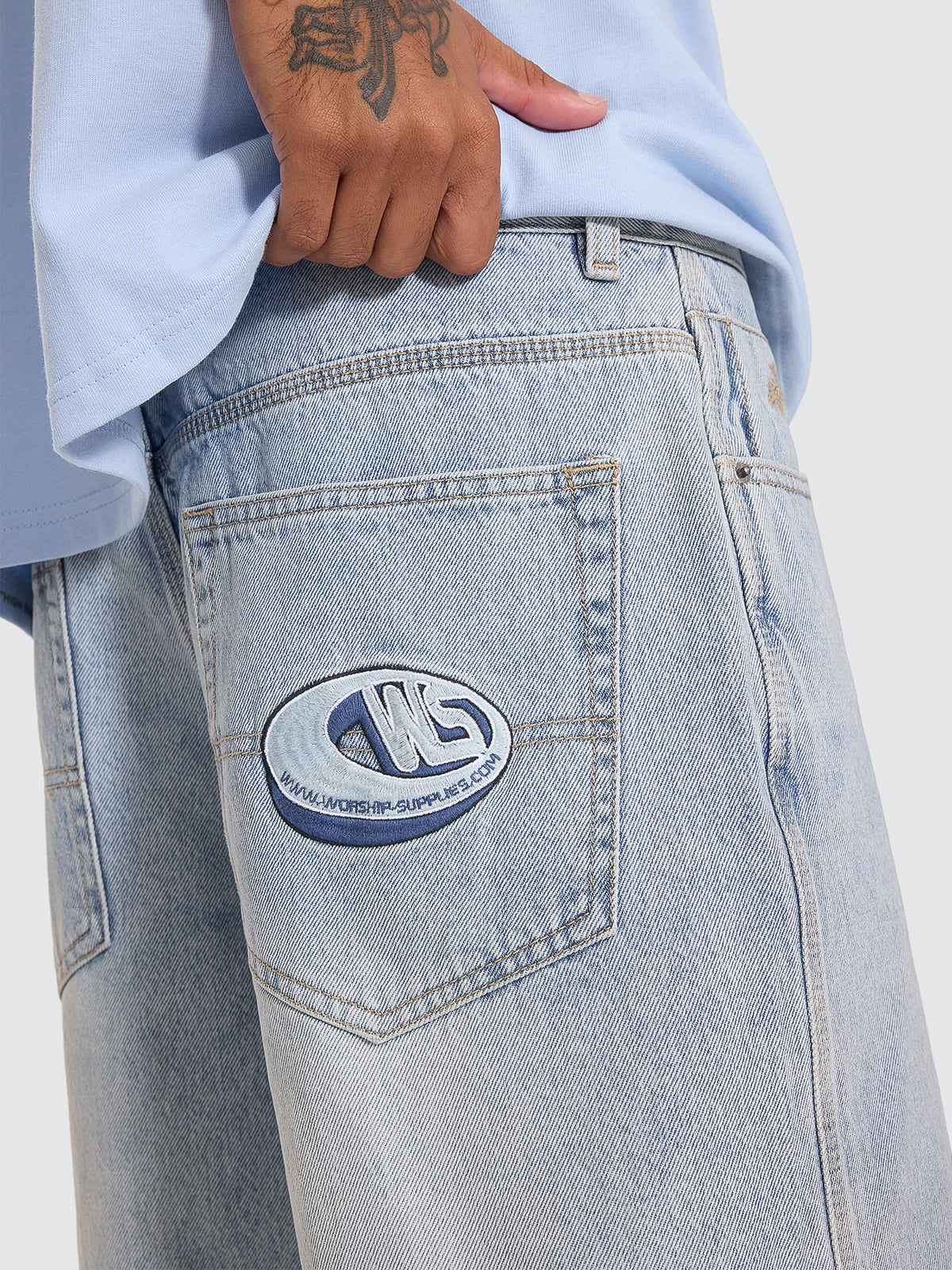 Dimension Big Dawg Jean Short - Faded Worn Blue