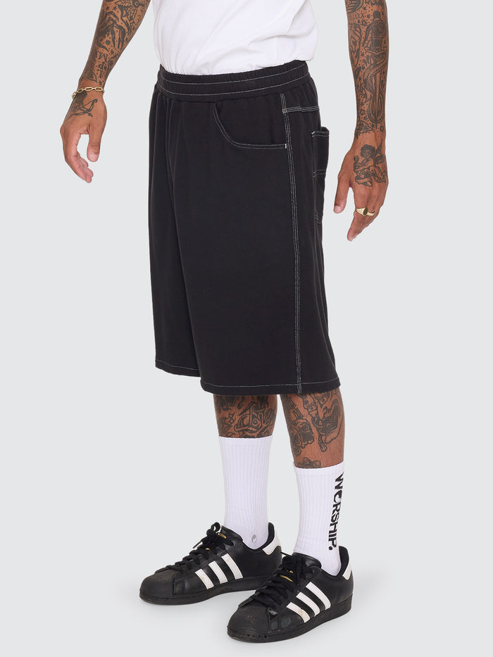 Big Dawg Elastic Fleece Short - Black