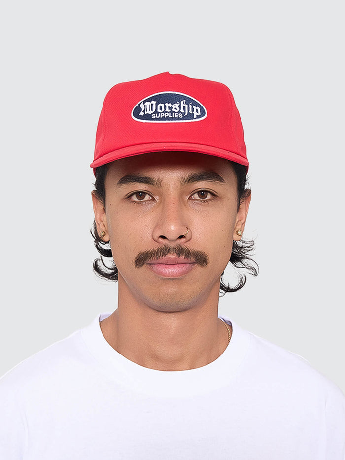 Rise 5 Panel Hat - Red One Size