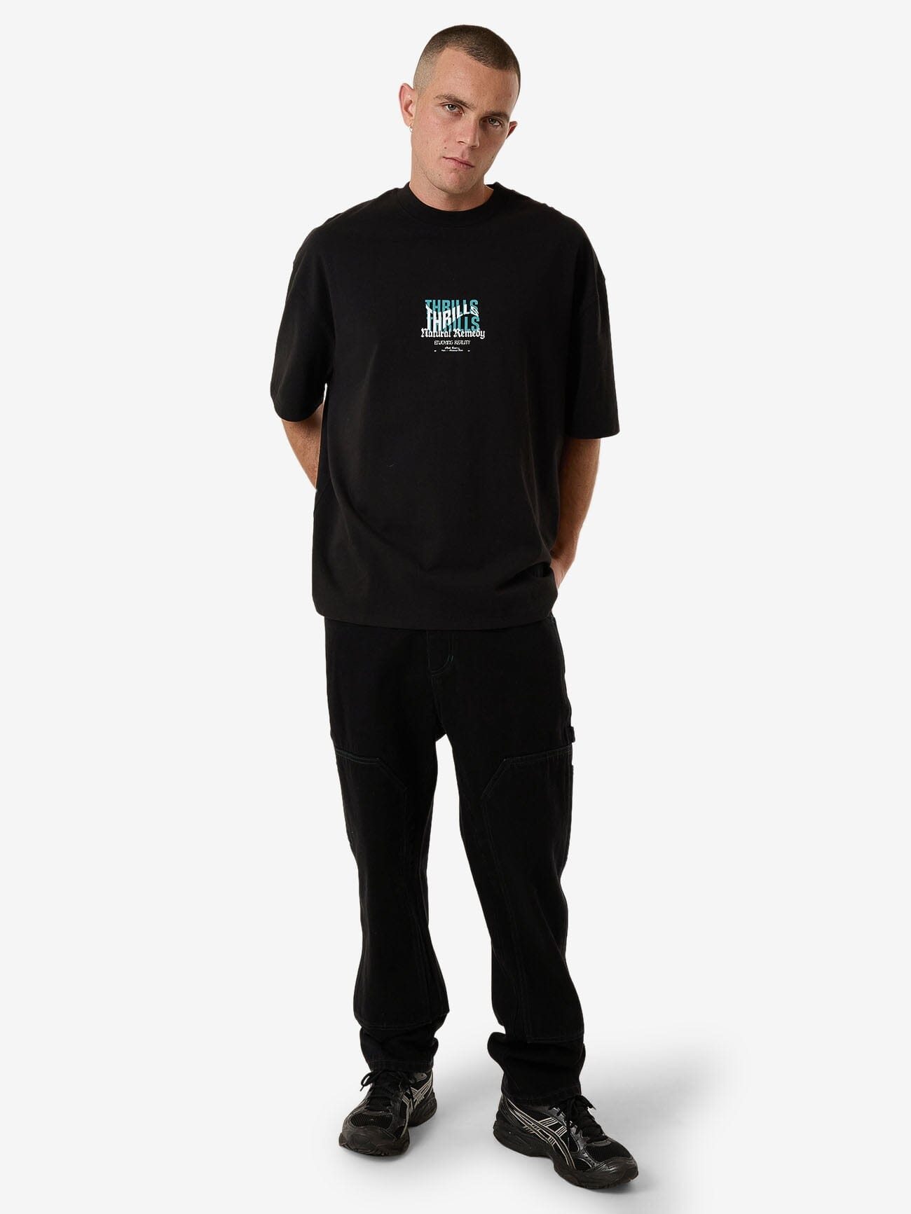 Natural Remedy Box Fit Oversize Tee - Black