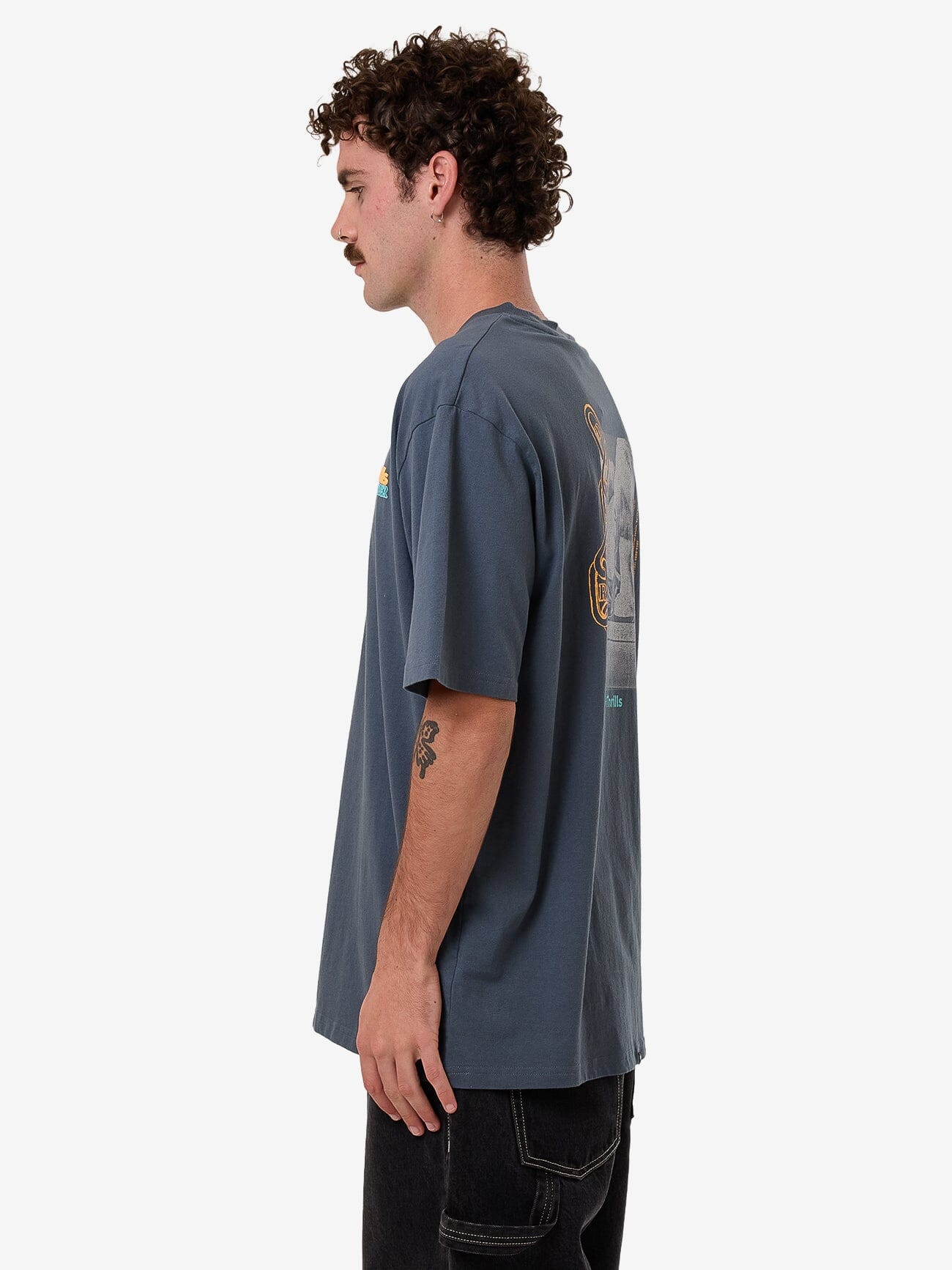 Chain Of Disorder Oversize Fit Tee - Light Petrol