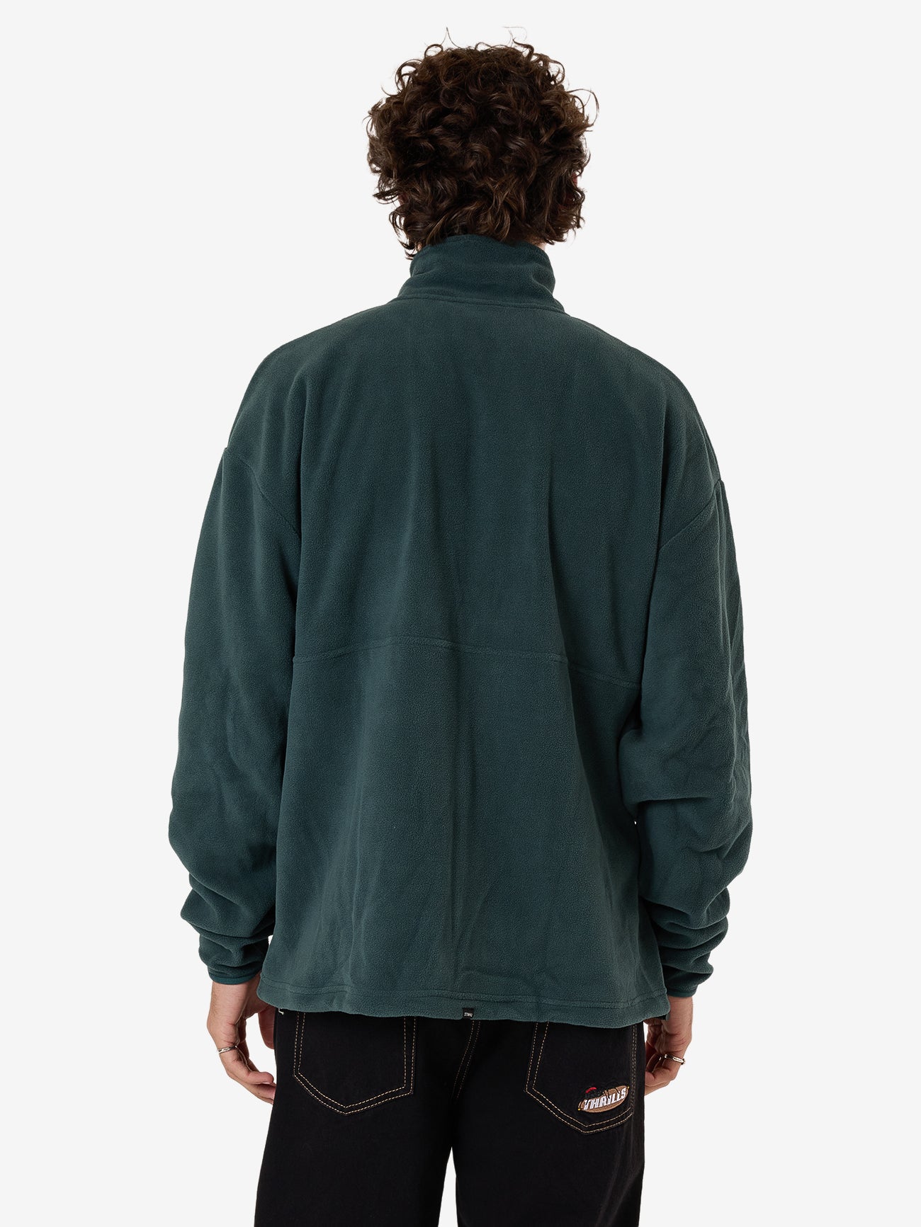 Warped Delusions Quarter Zip Polar Fleece - Dark Jade