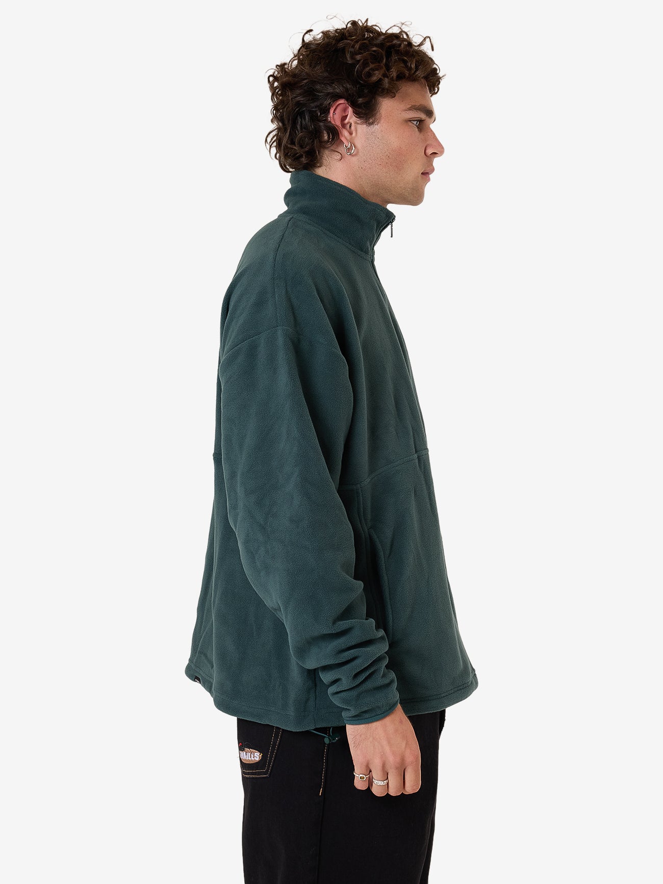 Warped Delusions Quarter Zip Polar Fleece - Dark Jade