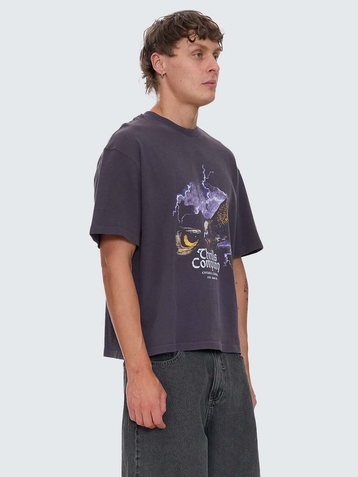 Flight Risk Box Fit Cropped Tee - Dark Charcoal XS