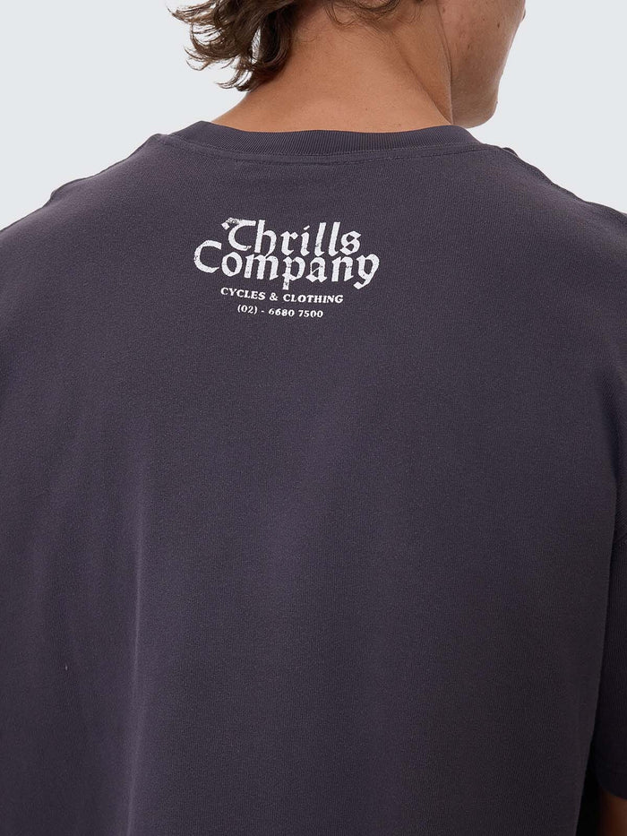 Flight Risk Box Fit Cropped Tee - Dark Charcoal XS