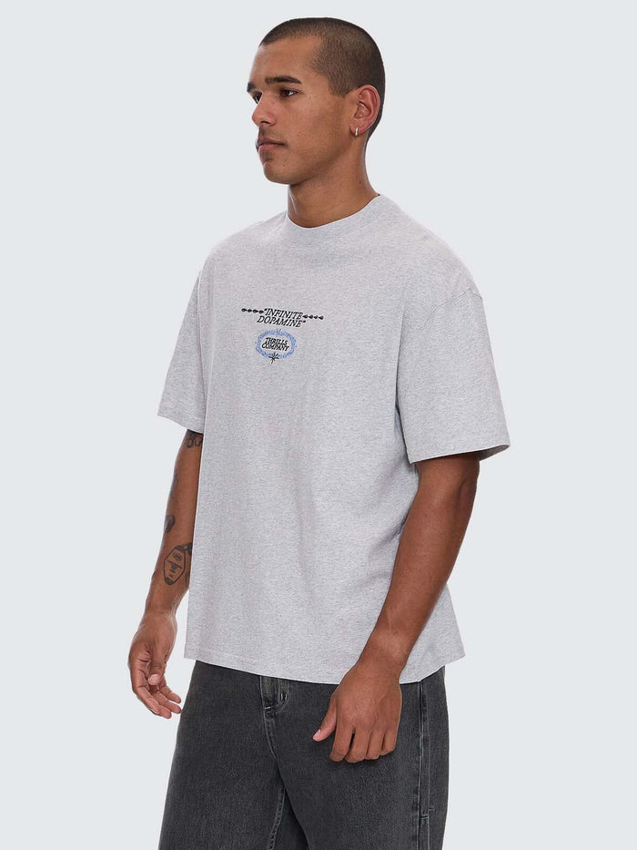 Infinite Dopamine Box Fit Oversize Tee - Snow Marle XS