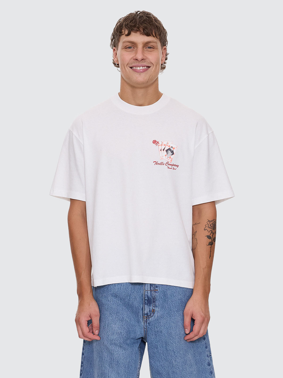 Appreciation Box Fit Cropped Tee - Dirty White