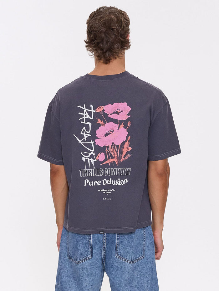 Pure Delusion Box Fit Cropped Tee - Ebony