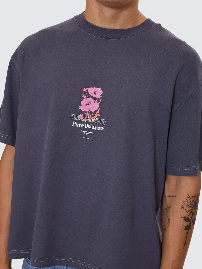 Pure Delusion Box Fit Cropped Tee - Ebony