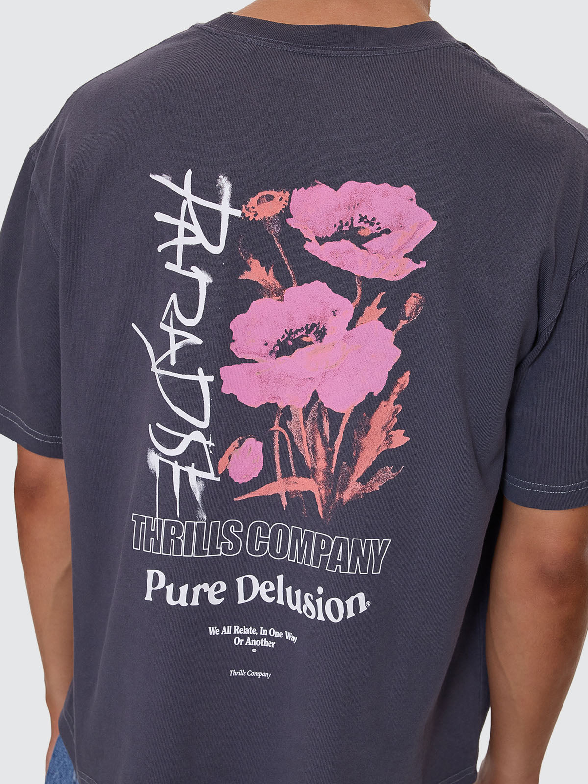 Pure Delusion Box Fit Cropped Tee - Ebony