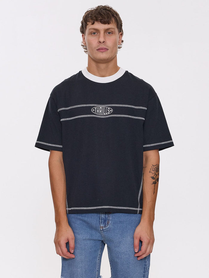 Consequence Box Crop Tee - Washed Black