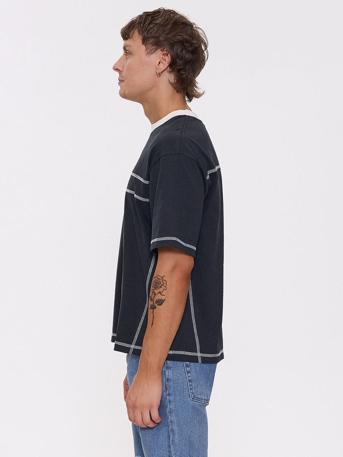 Consequence Box Crop Tee - Washed Black