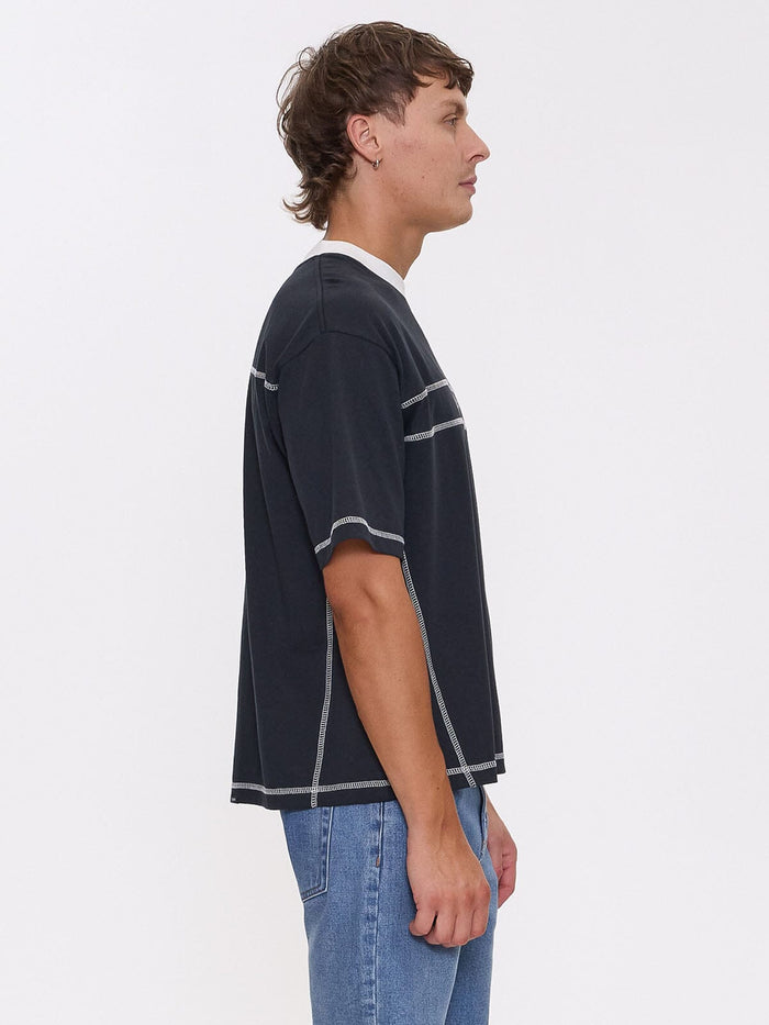 Consequence Box Crop Tee - Washed Black