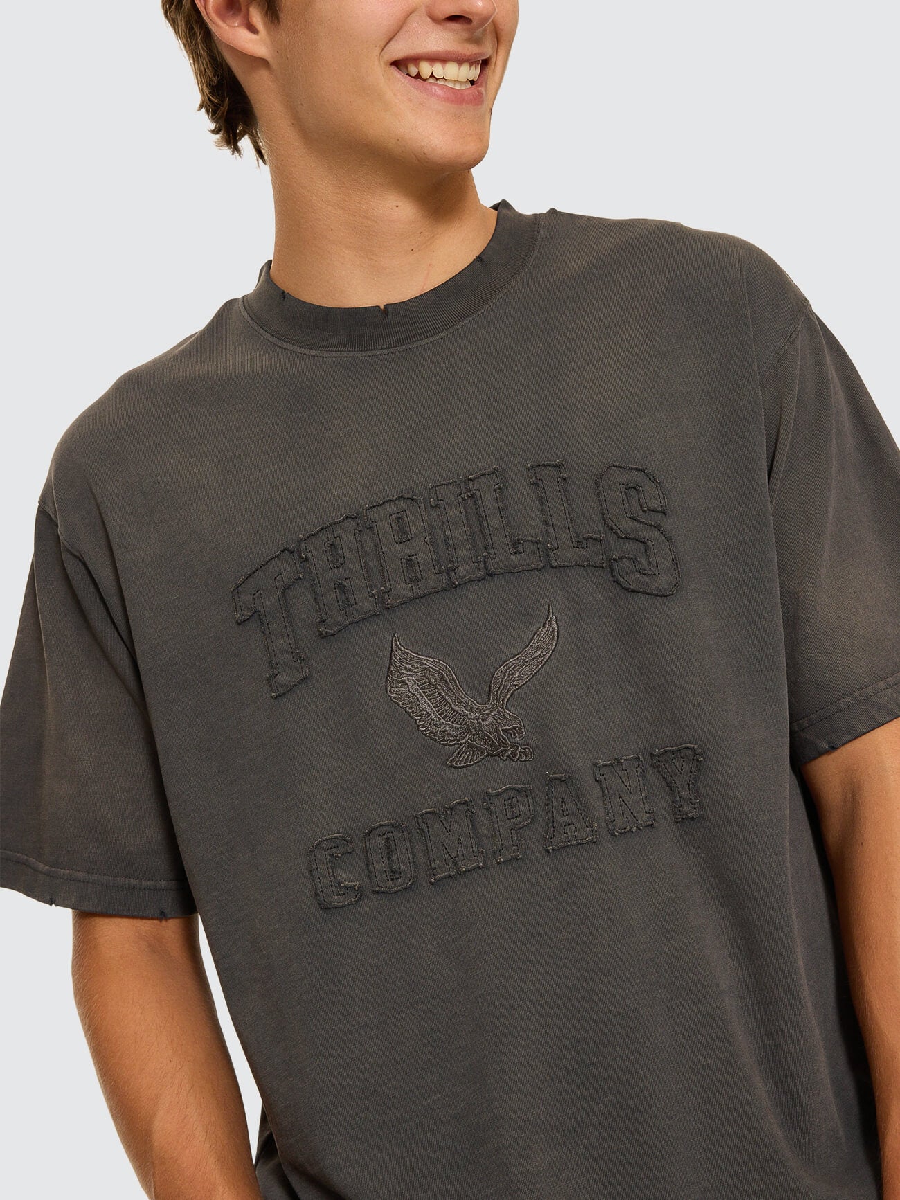 Campus Box Crop Tee - Washed Black