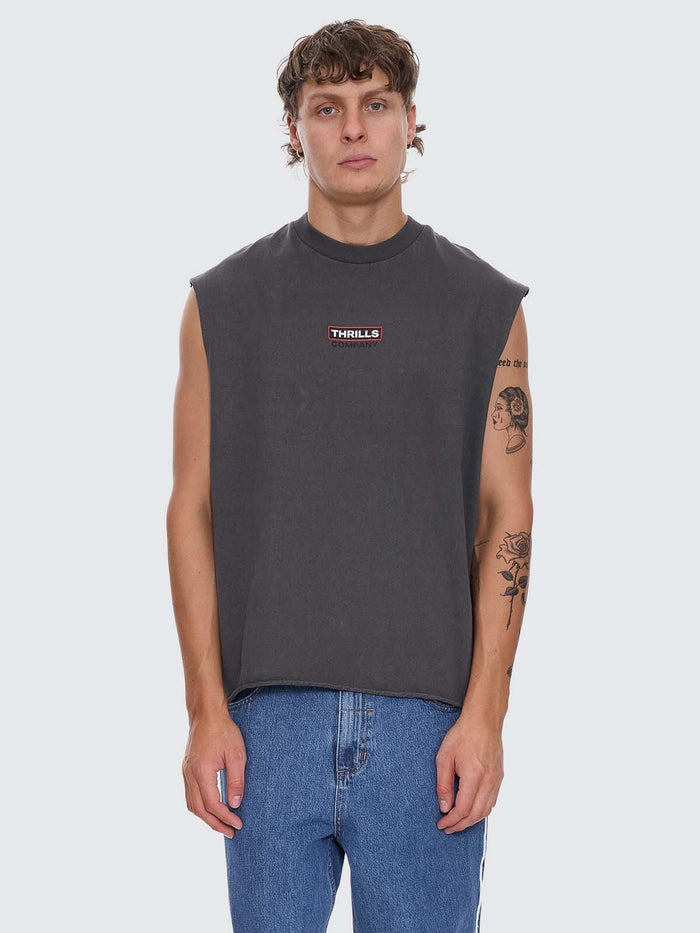 Stinger Box Fit Oversize Cropped Muscle Tee - Merch Black XS