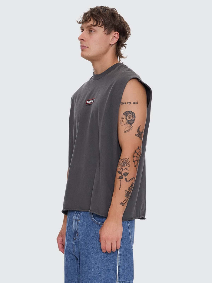 Stinger Box Fit Oversize Cropped Muscle Tee - Merch Black XS