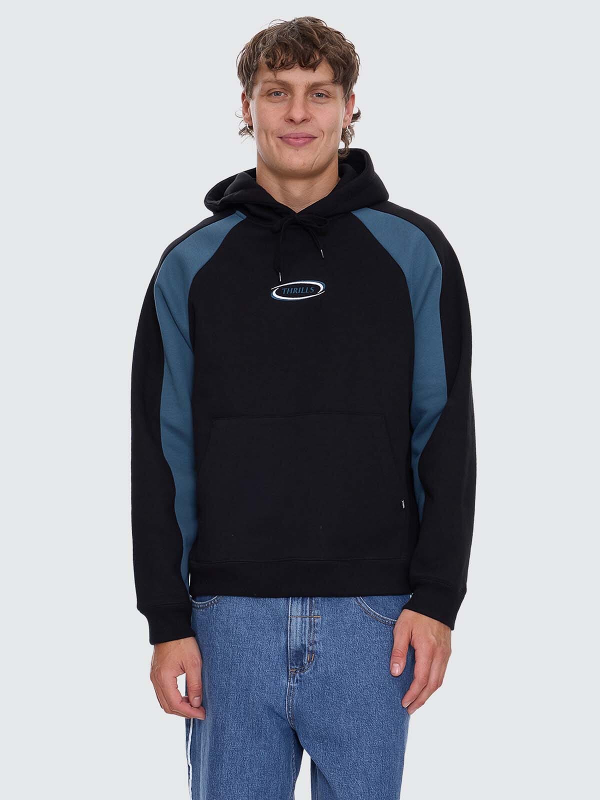 Subside Embro Box Fit Cropped Raglan Hood - Washed Black XS