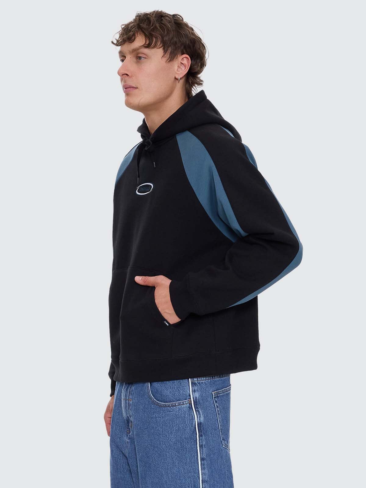 Subside Embro Box Fit Cropped Raglan Hood - Washed Black XS
