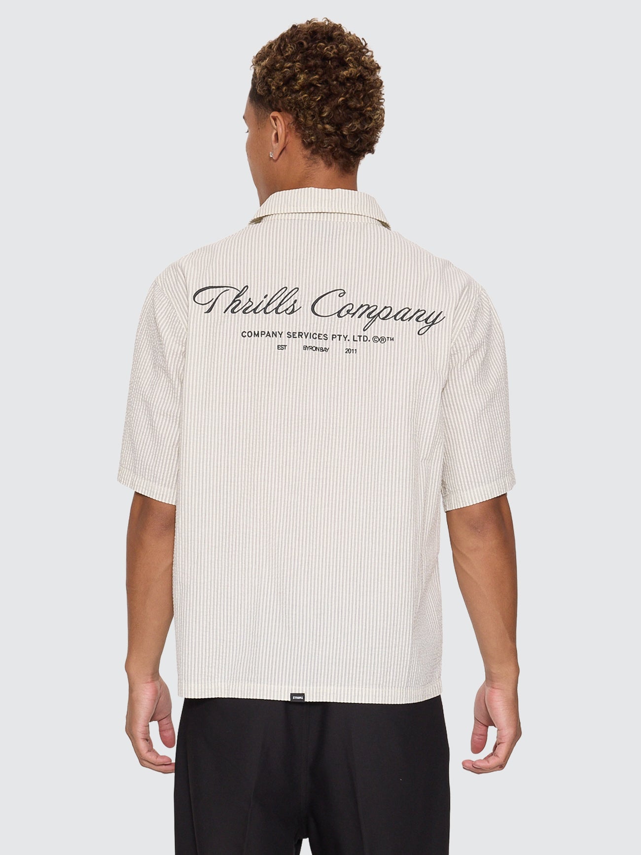 Visions Box Crop Short Sleeve Shirt - Heritage White Stripe