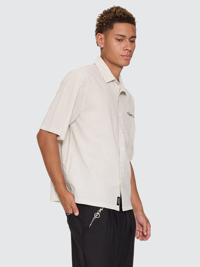 Visions Box Crop Short Sleeve Shirt - Heritage White Stripe