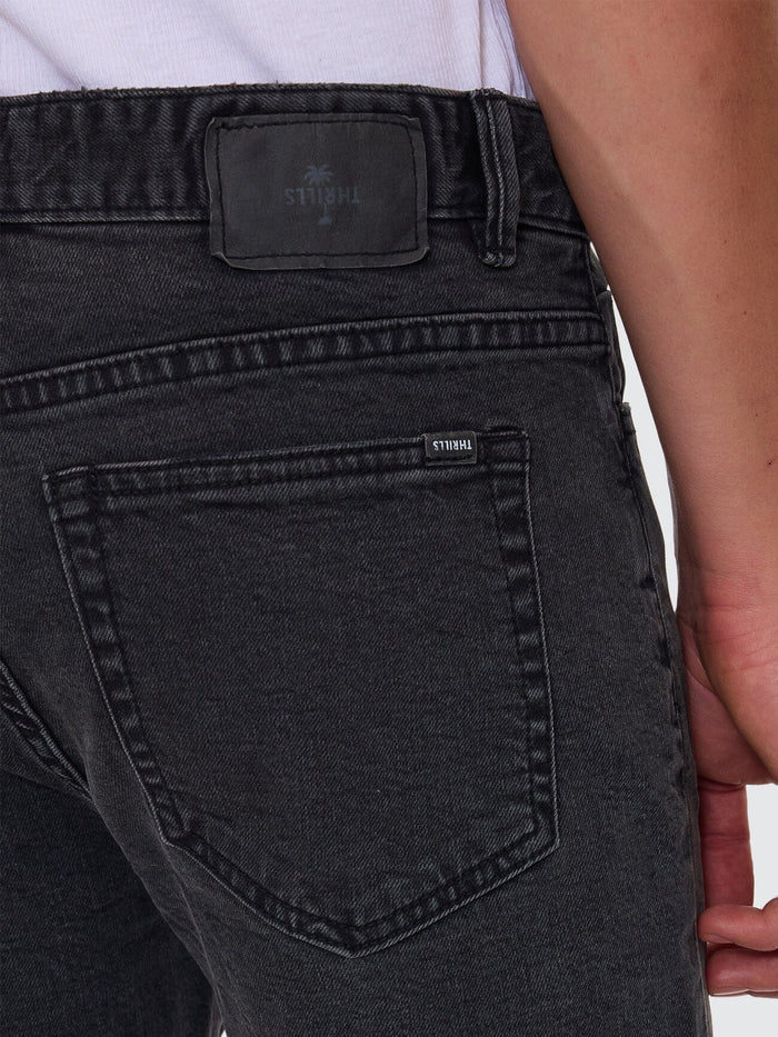 Bones Hemmed Denim Short - Ash Black 26