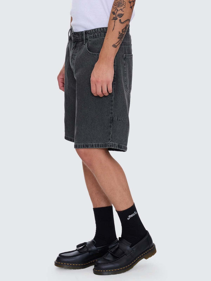 Nightshade Mid Slacker Denim Short - Seaglass Black Overdye 26