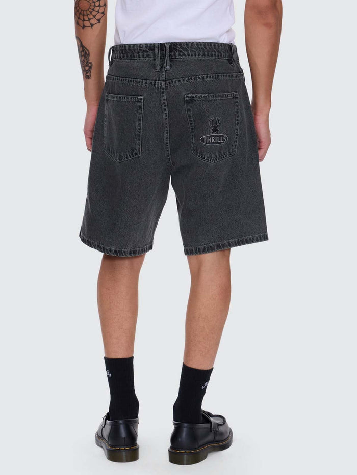 Nightshade Mid Slacker Denim Short - Seaglass Black Overdye 26