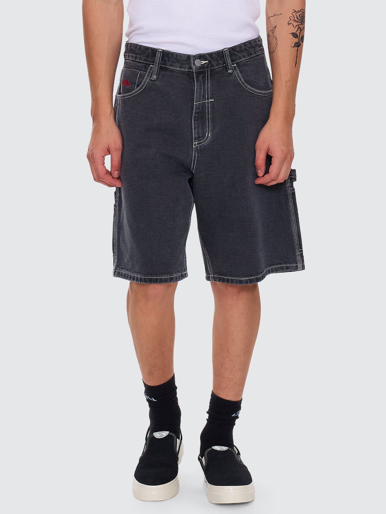 Bitten Twice Biggest Slacker Carpenter Short - Faded Black 26