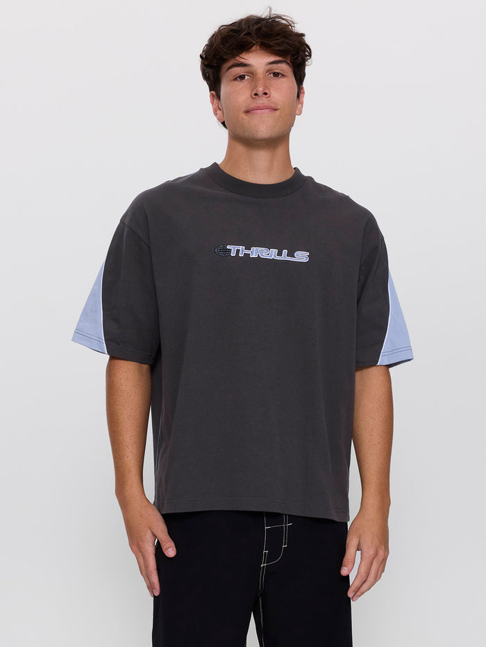 Eclipse Panel Oversize Box Crop Tee - Dark Merch Black XXS