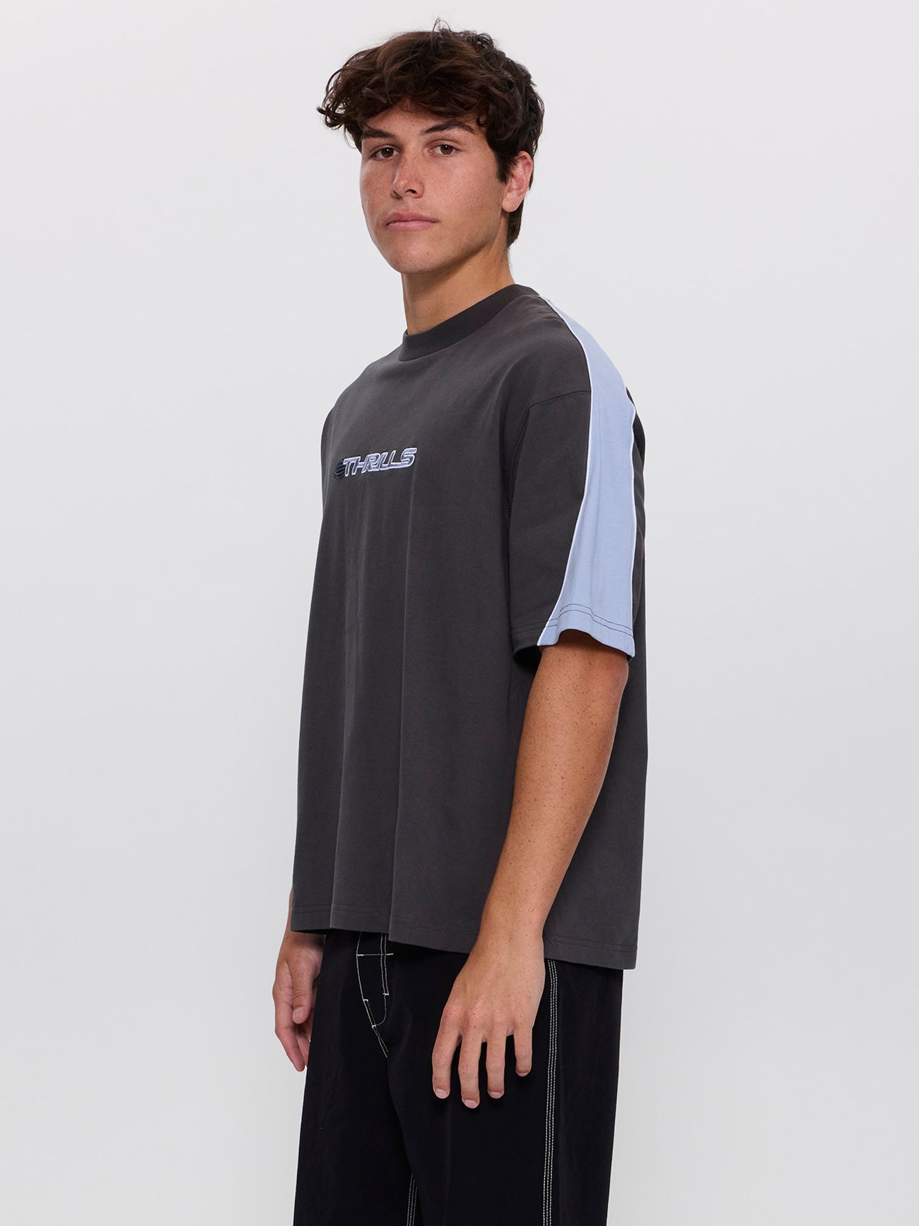 Eclipse Panel Oversize Box Crop Tee - Dark Merch Black XXS
