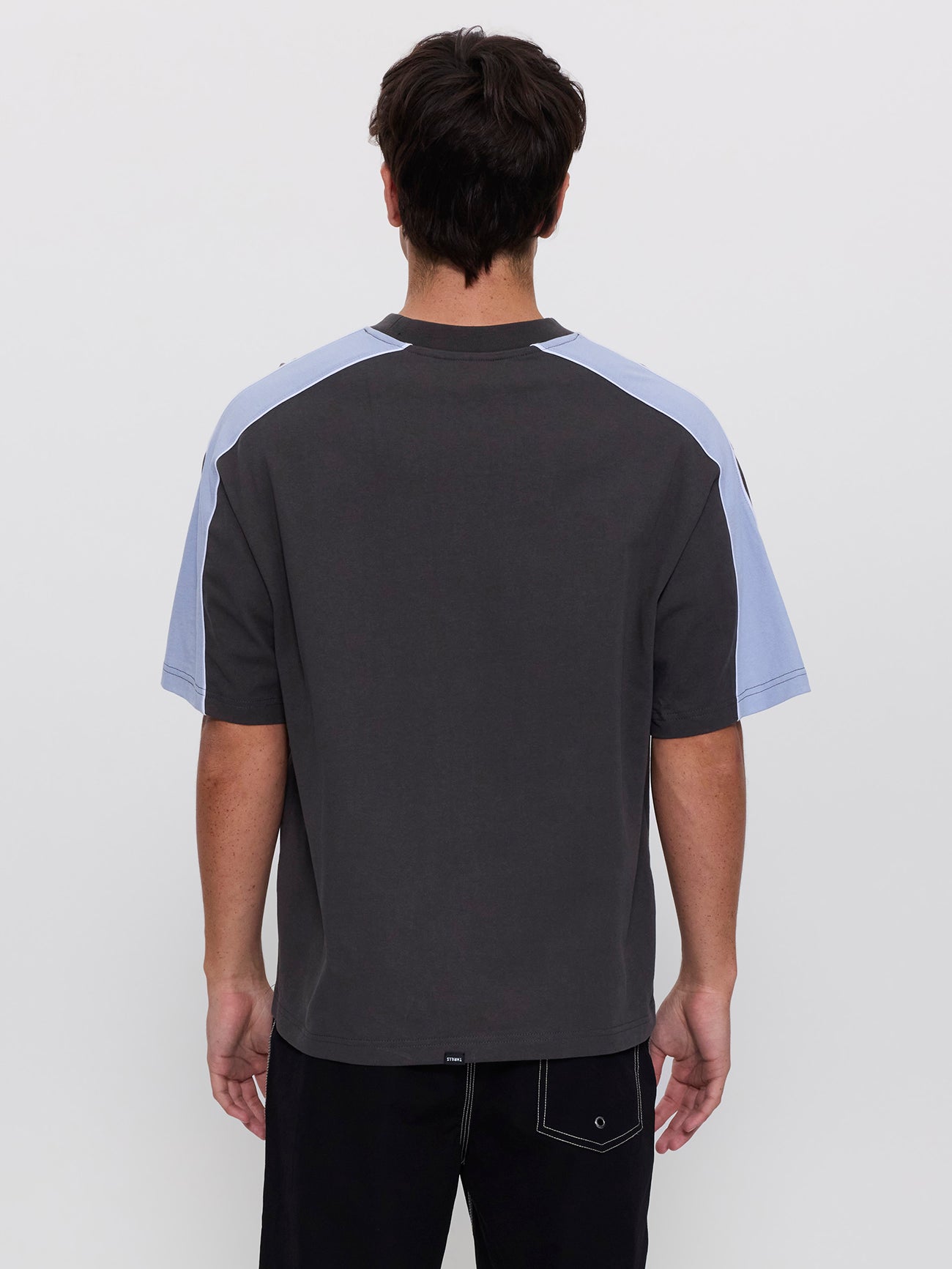 Eclipse Panel Oversize Box Crop Tee - Dark Merch Black XXS