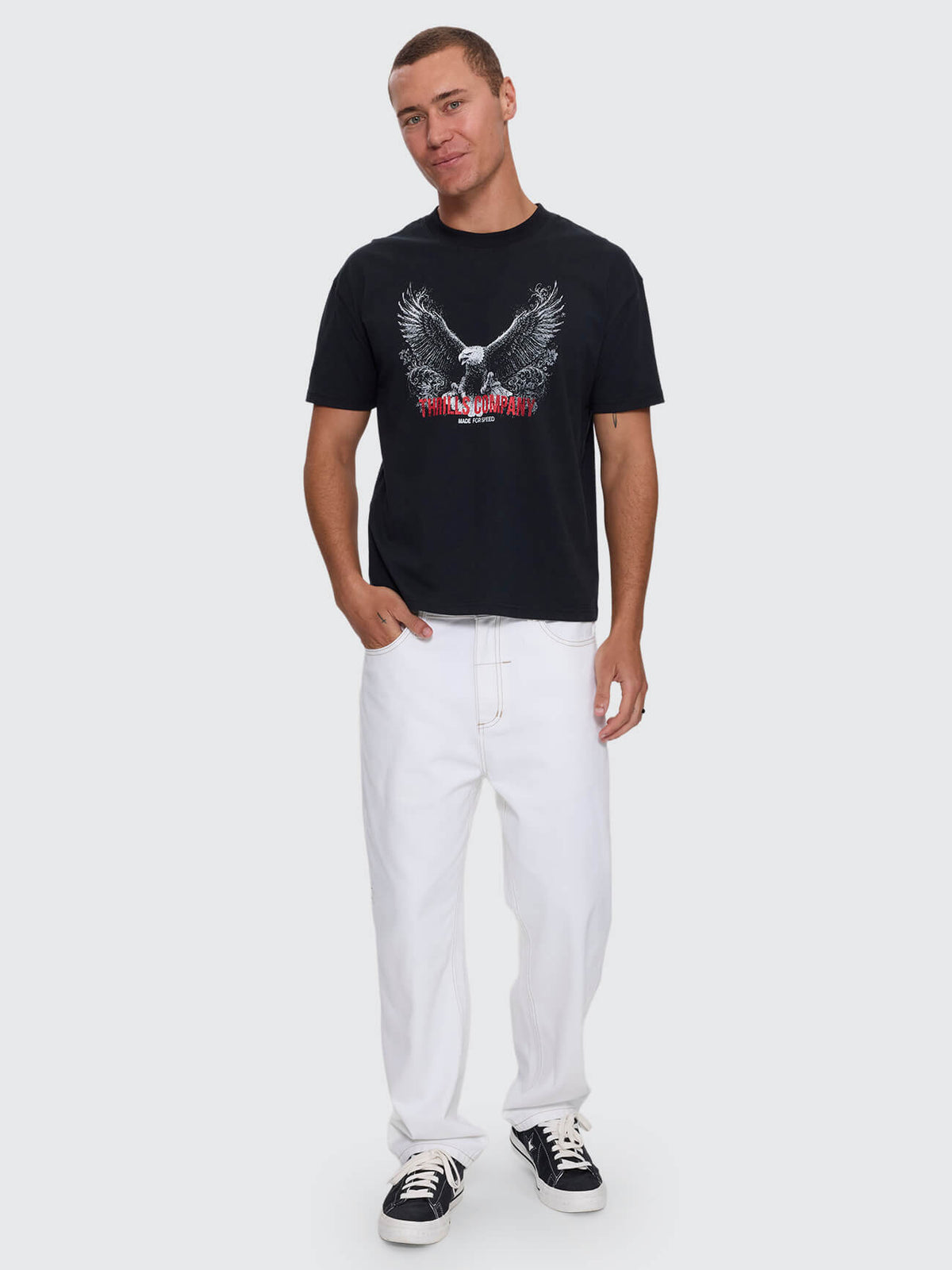 Made For Speed Merch Crop Slim Tee - Washed Black XXS