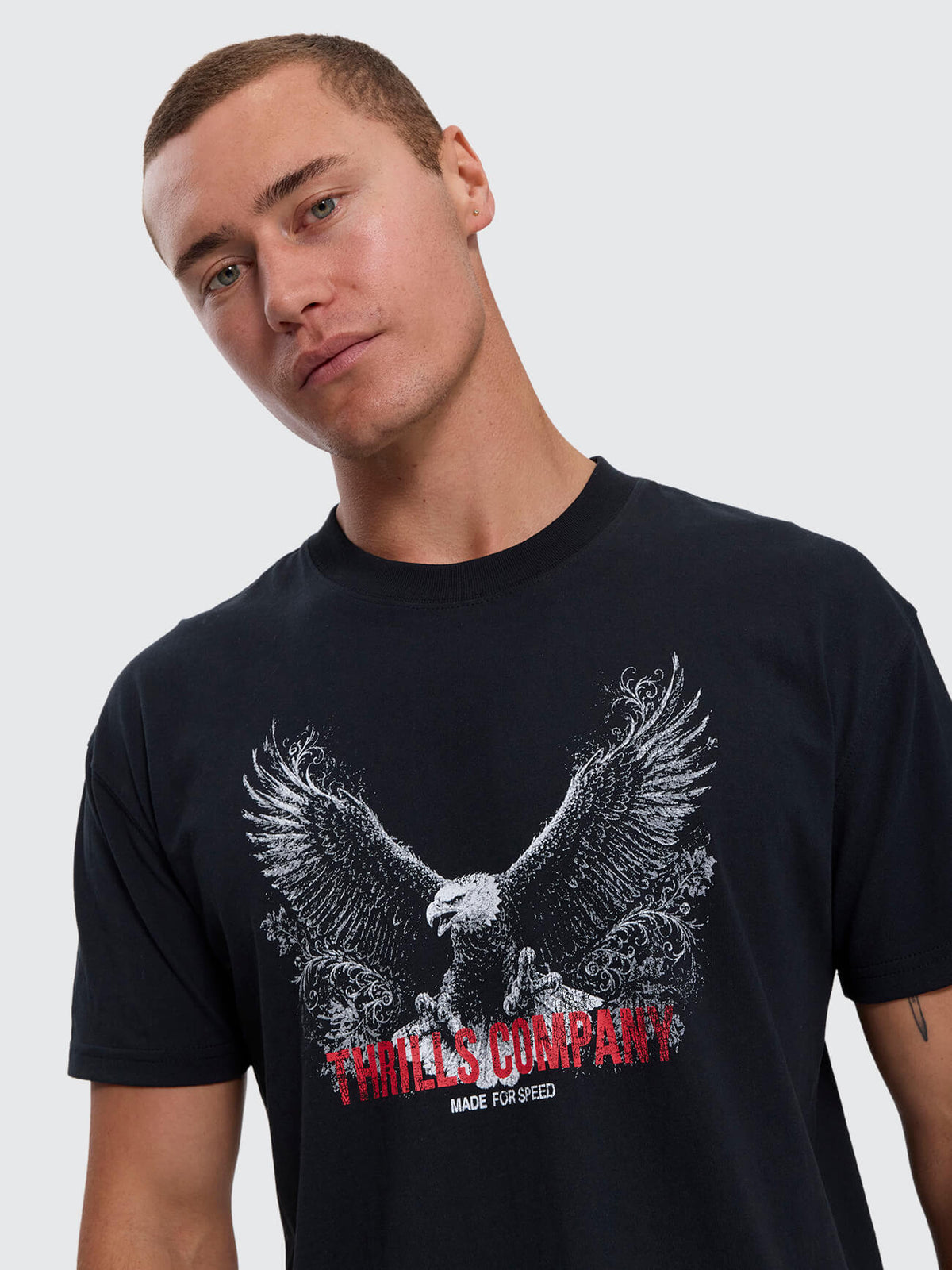 Made For Speed Merch Crop Slim Tee - Washed Black XXS
