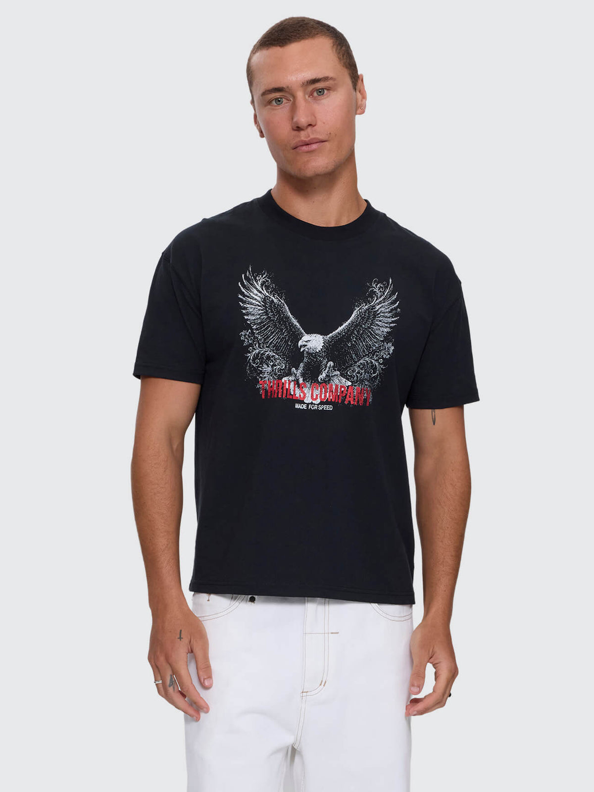 Made For Speed Merch Crop Slim Tee - Washed Black XXS