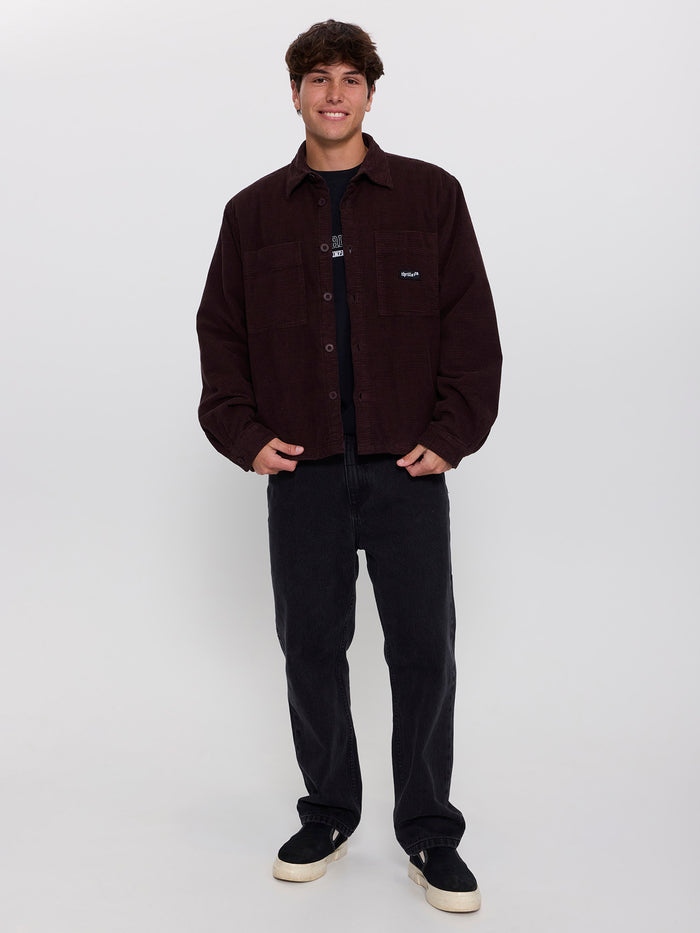 Delusion Cord Overshirt - Black Coffee XS
