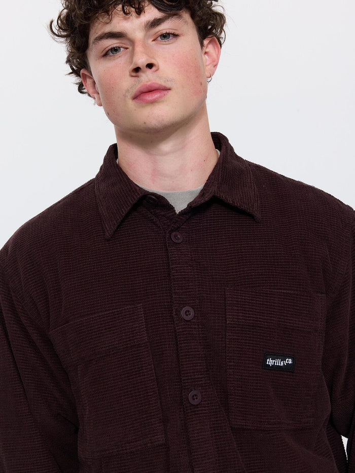 Delusion Cord Overshirt - Black Coffee XS