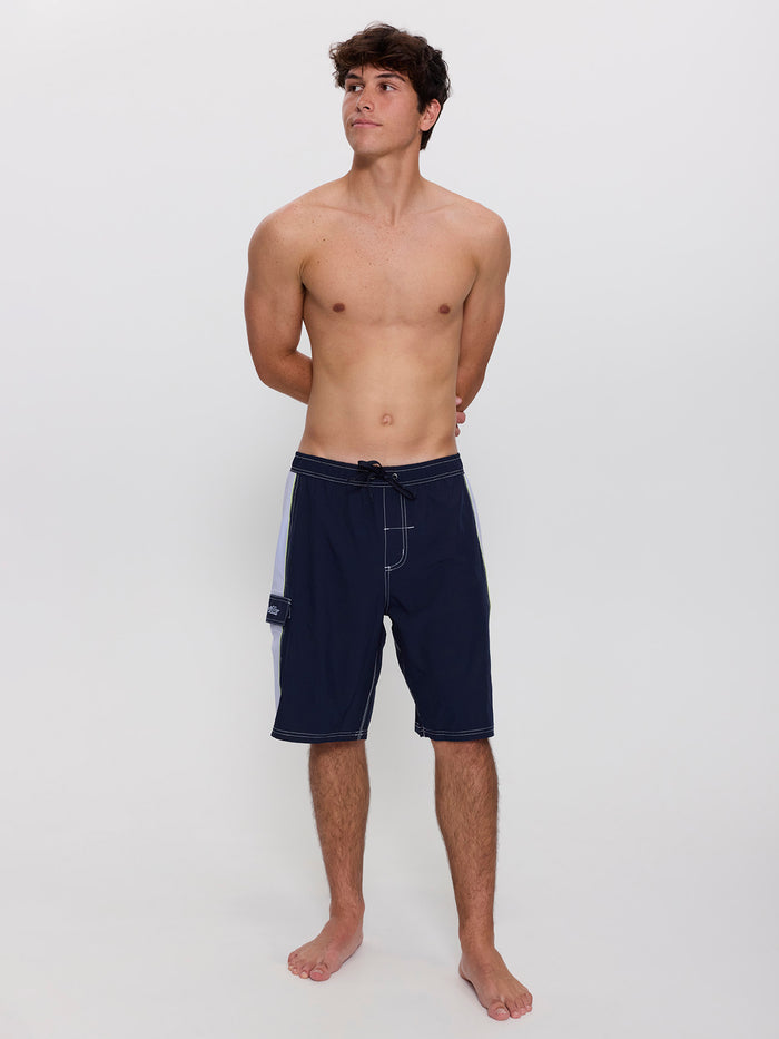 Outcast Elastic Waist Boardshort - Total Eclipse 26