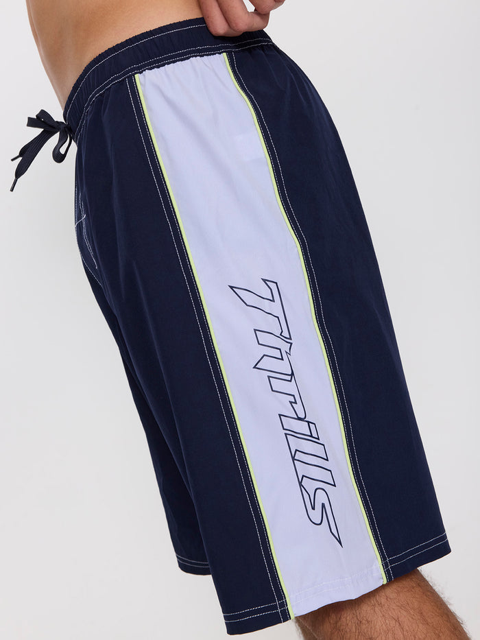 Outcast Elastic Waist Boardshort - Total Eclipse 26