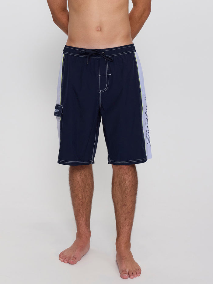 Outcast Elastic Waist Boardshort - Total Eclipse 26
