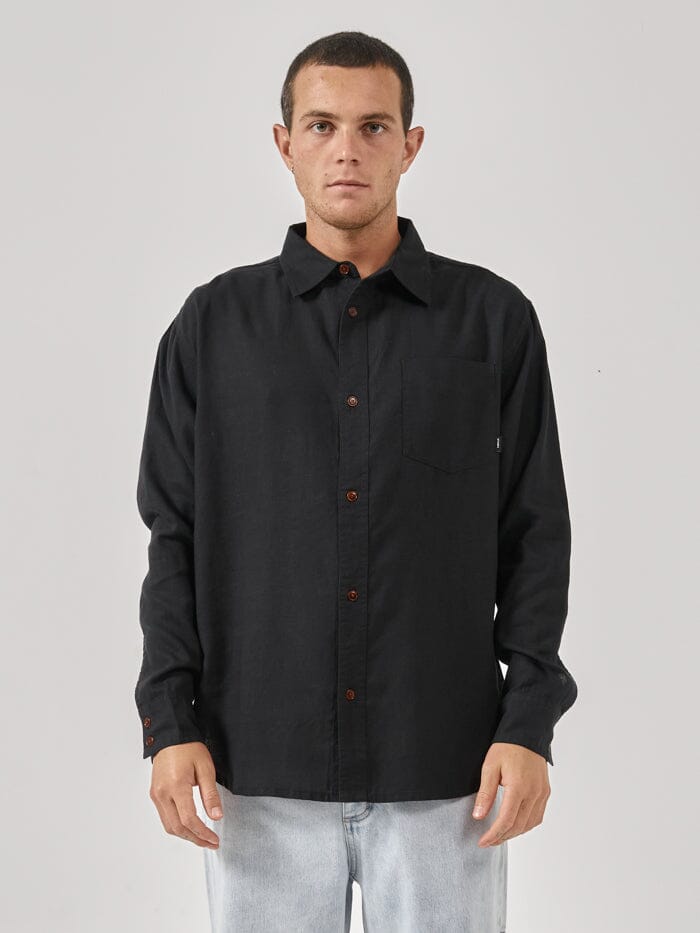 Hemp Minimal Thrills Oversize Long Sleeve Shirt - Plum