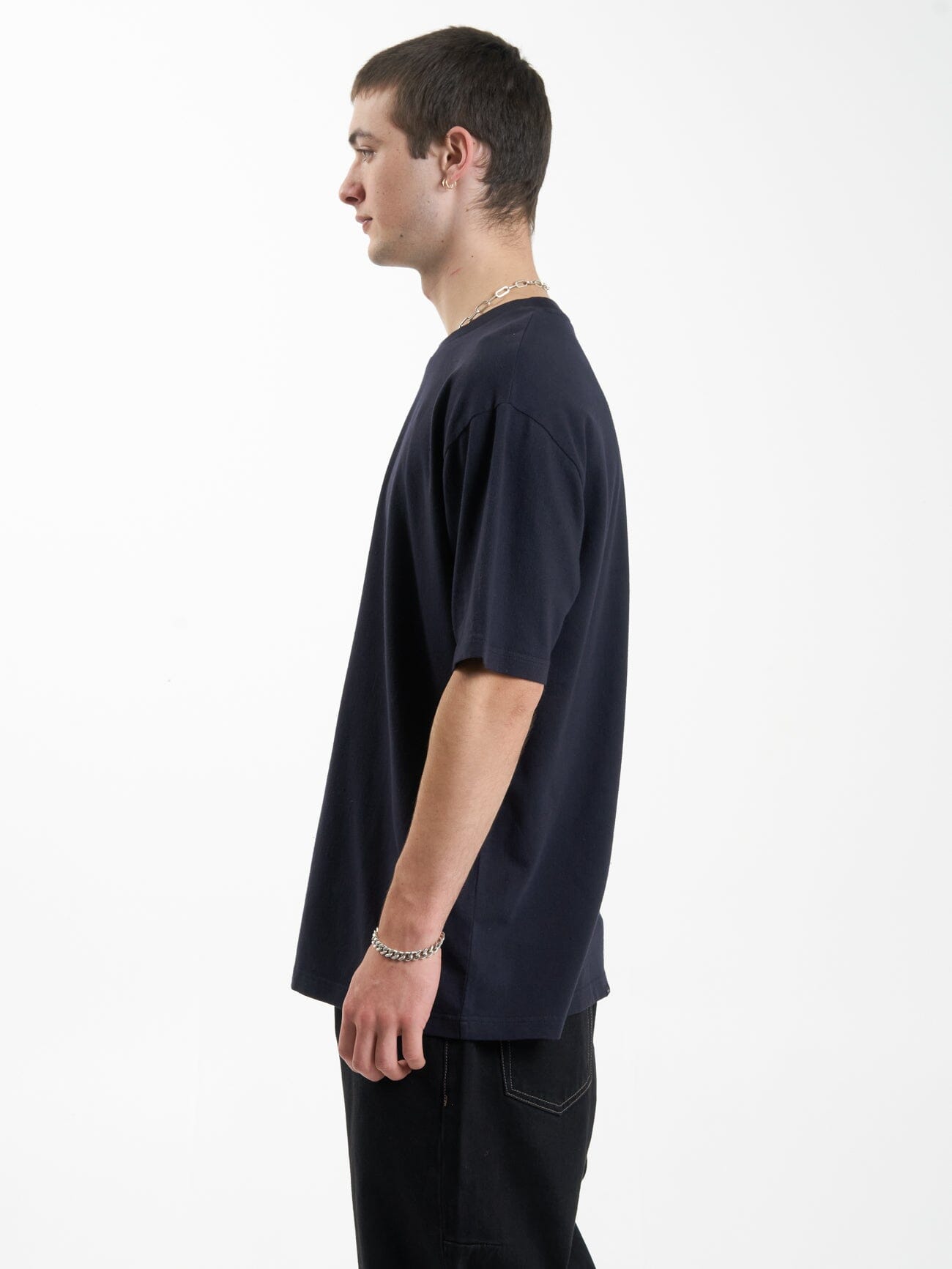 Thou Shall Not Oversize Fit Tee - Midnight Blue
