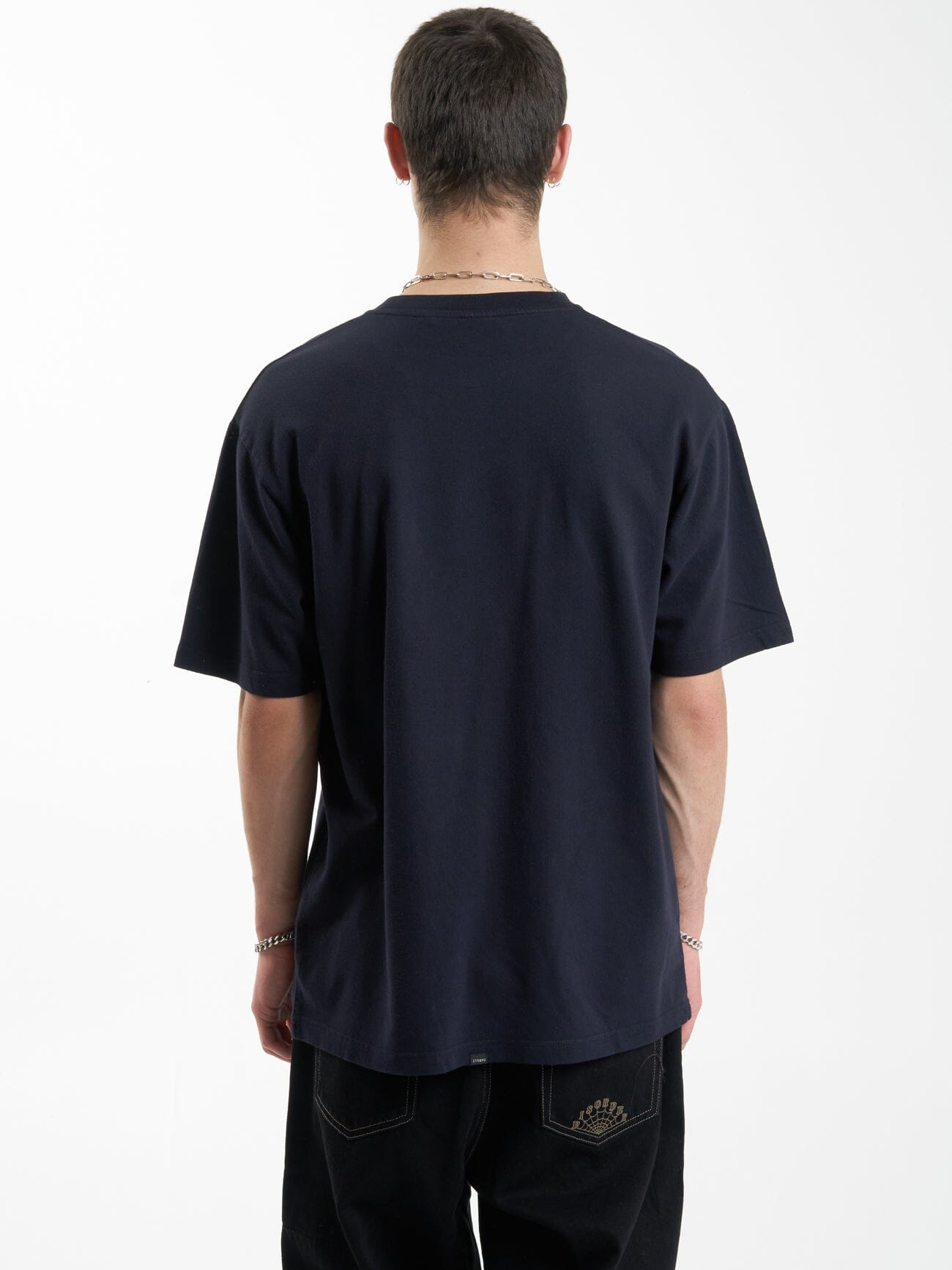 Thou Shall Not Oversize Fit Tee - Midnight Blue