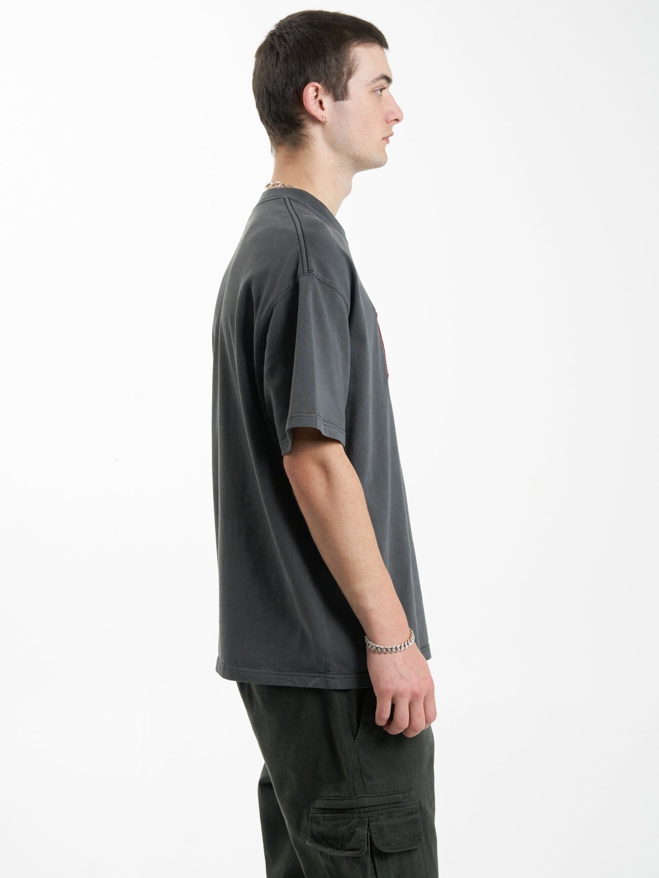 Stand Firm Box Fit Oversize Tee - Merch Black