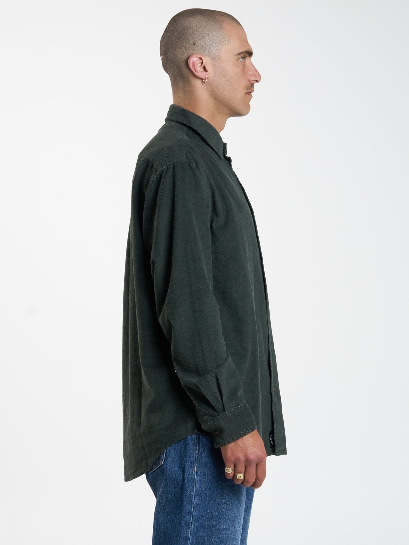 Gravitating Naturally Cord Long Sleeve Shirt - Thyme