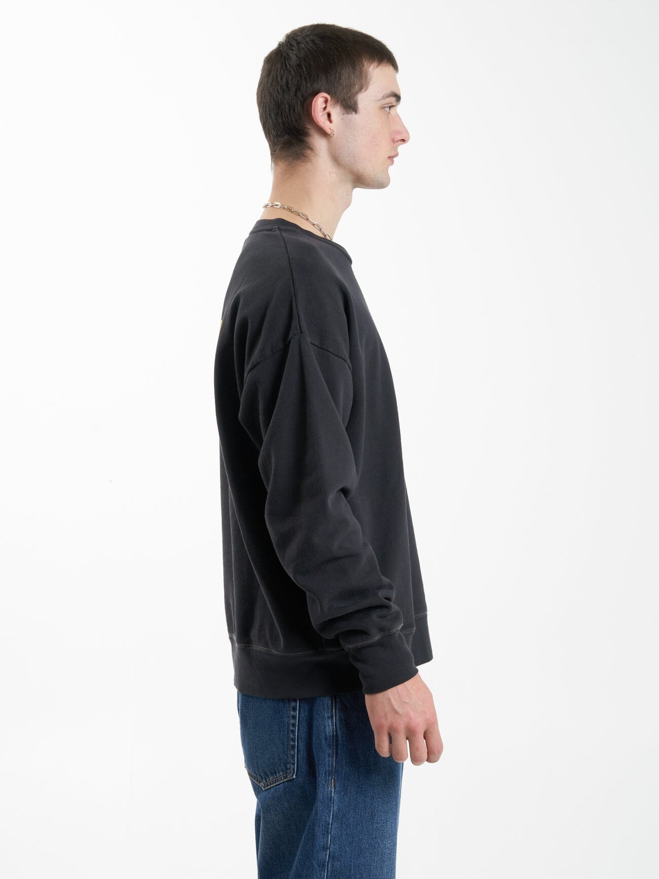 Modern Spiritualism Slouch Fit Crew - Washed Black