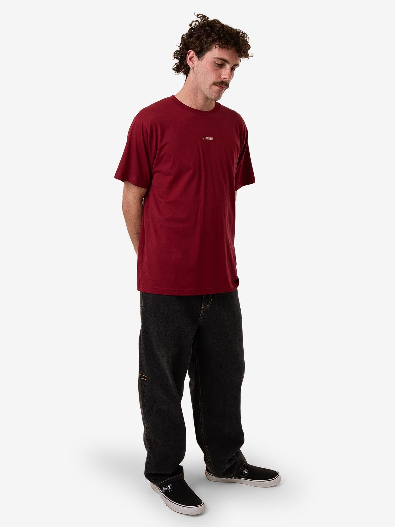 Minimal Thrills Merch Fit Tee - Cabernet XS